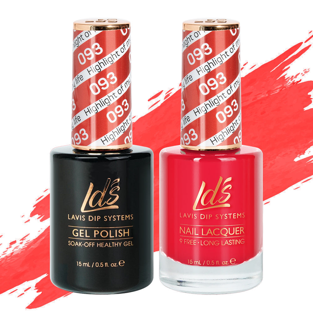 LDS Gel Nail Polish Duo - 093 Red Colors - Highlight Of My Life