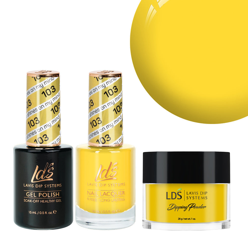LDS 3 in 1 - 103 Sun Shines On My Mind - Dip, Gel & Lacquer Matching