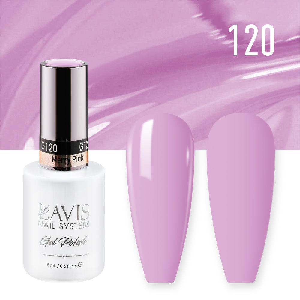 Lavis Gel Nail Polish Duo - 120 Pink Colors - Merry Pink