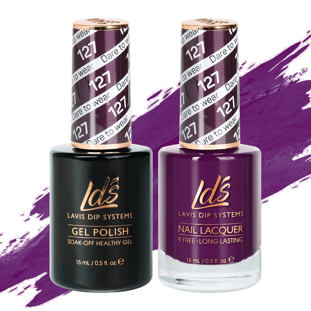 LDS Gel Nail Polish Duo - 127 Purple Colors - Dare To Wear