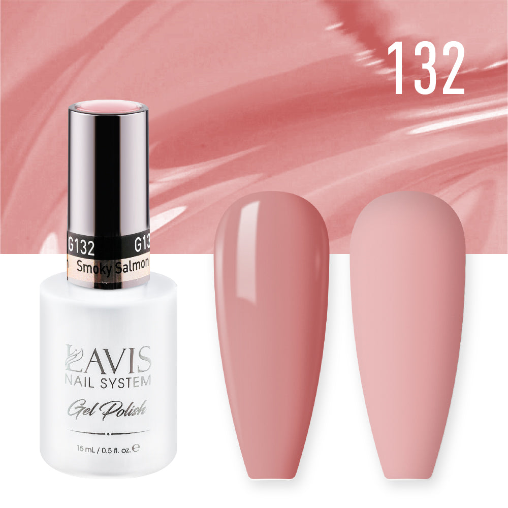 Lavis Gel Nail Polish Duo - 132 Nude Colors - Smoky Salmon