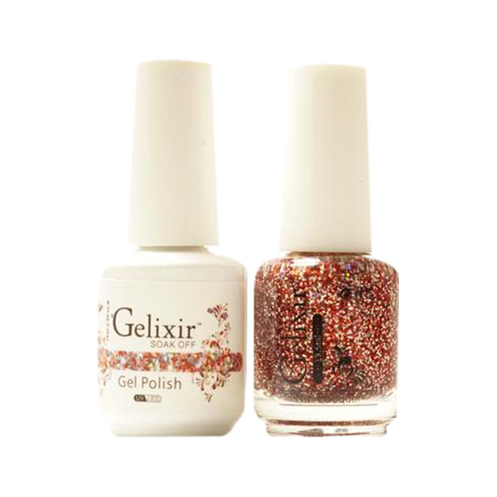 Gelixir Gel Nail Polish Duo - 137 Red, Glitter, Multi Colors