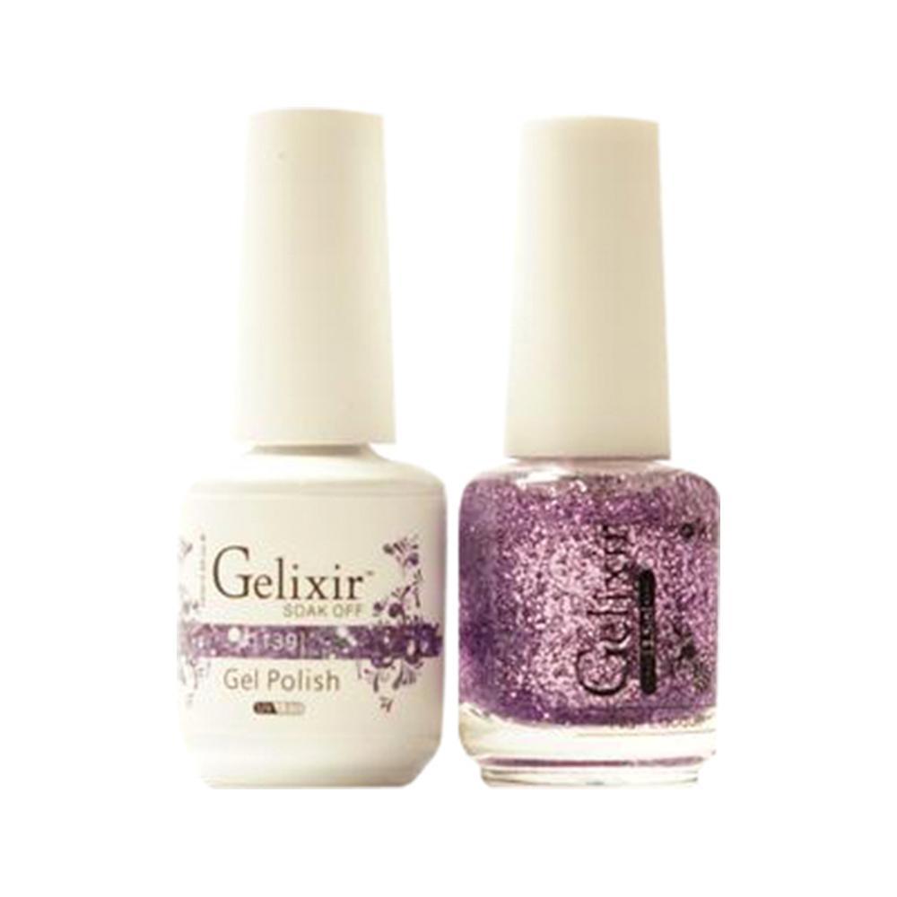 Gelixir Gel Nail Polish Duo - 139 Purple, Glitter Colors