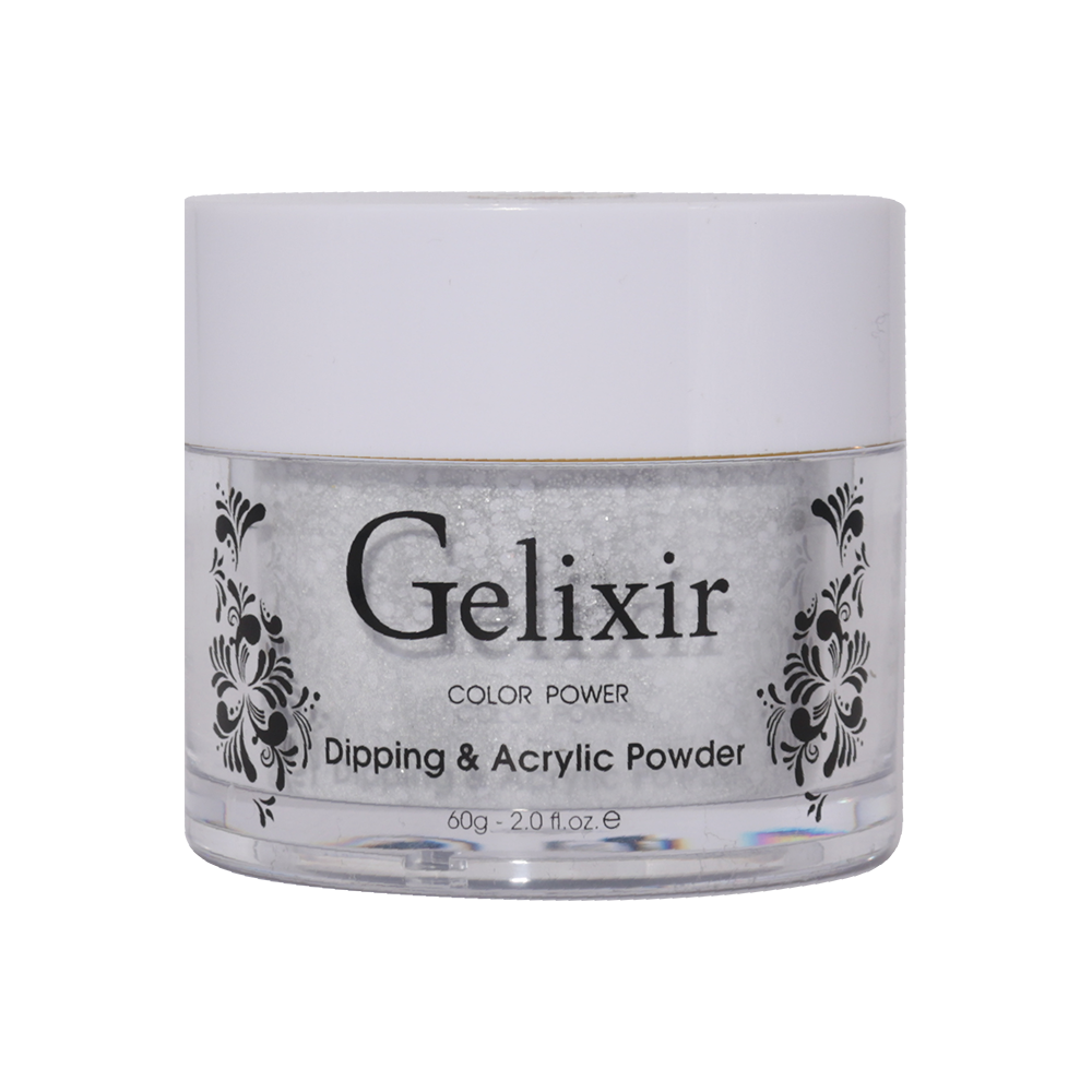 Gelixir Acrylic & Powder Dip Nails 140 - Silver, Glitter Colors