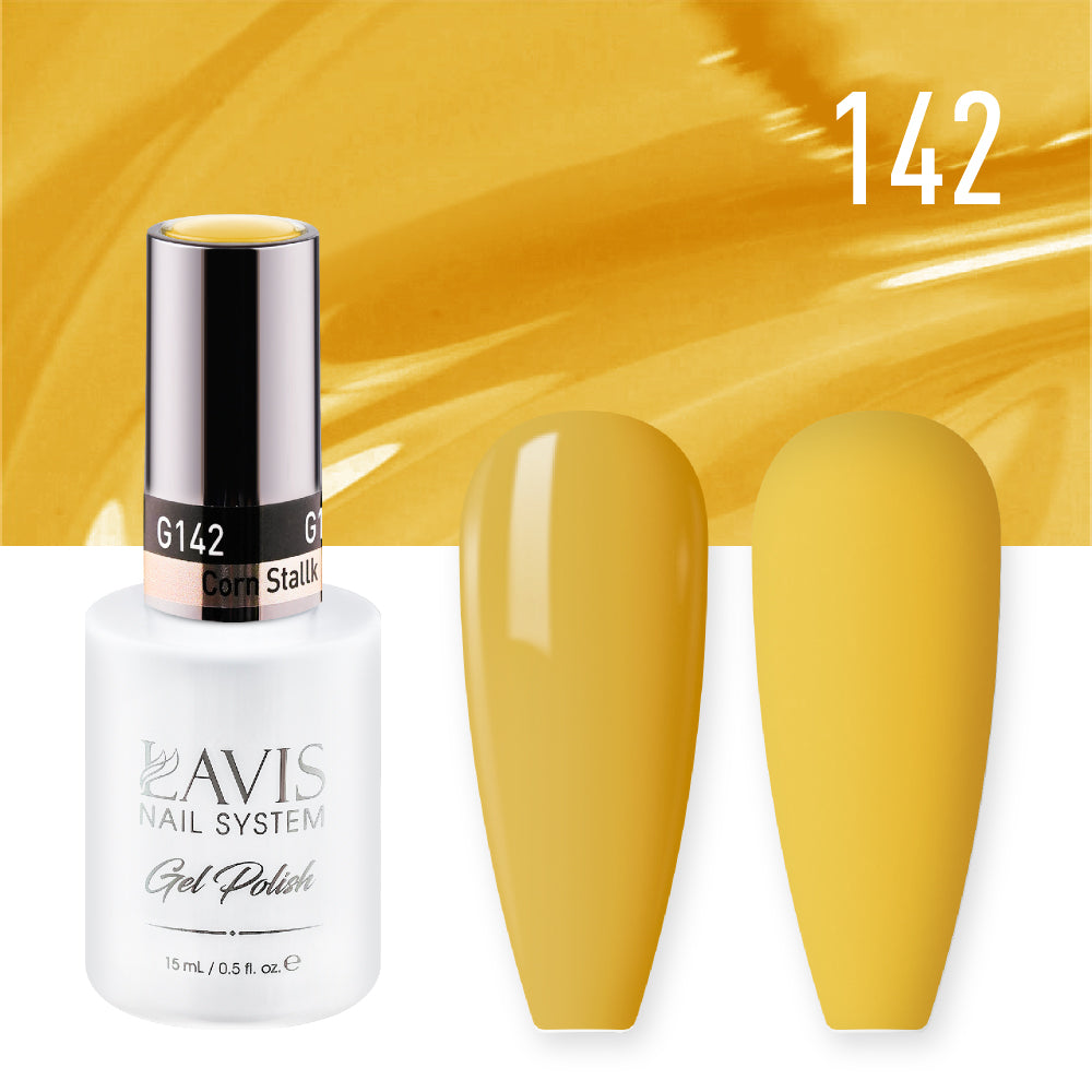 Lavis Gel Nail Polish Duo - 142 Yellow Colors - Corn Stallk