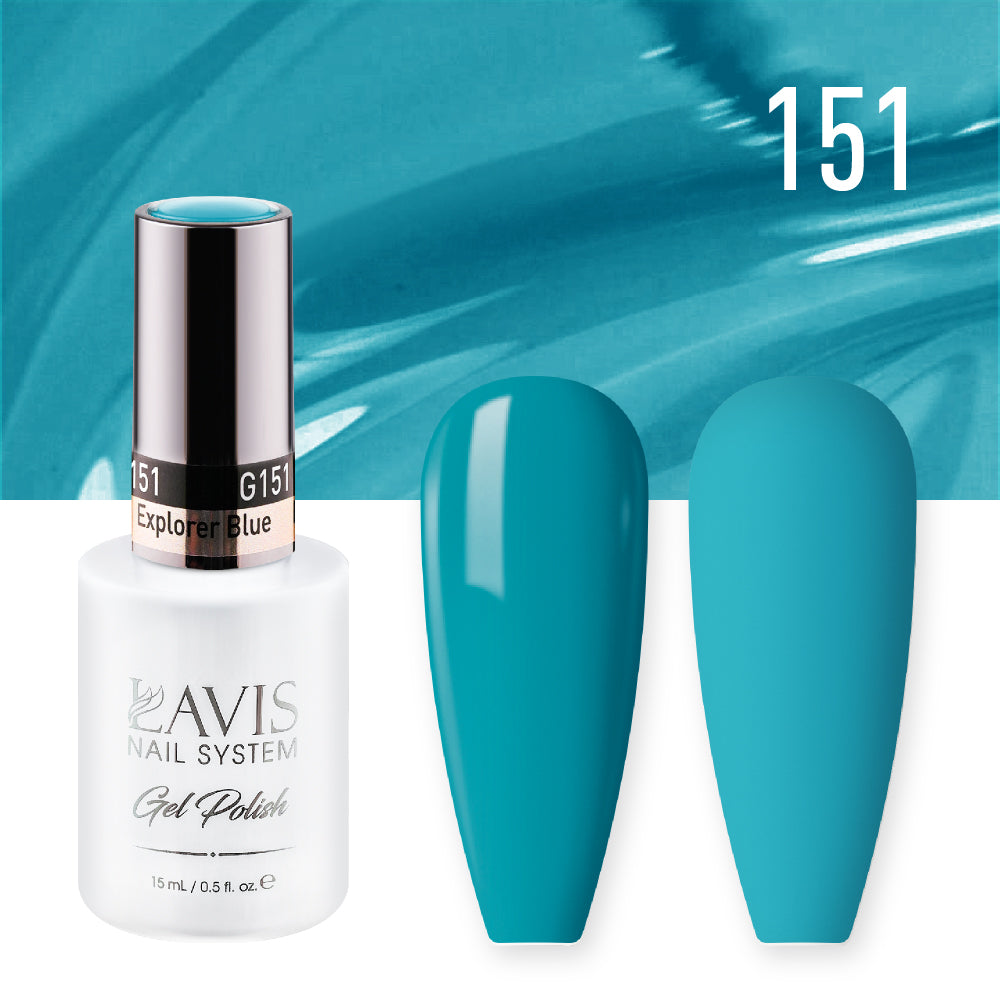 Lavis Gel Nail Polish Duo - 151 Teal Colors - Explorer Blue