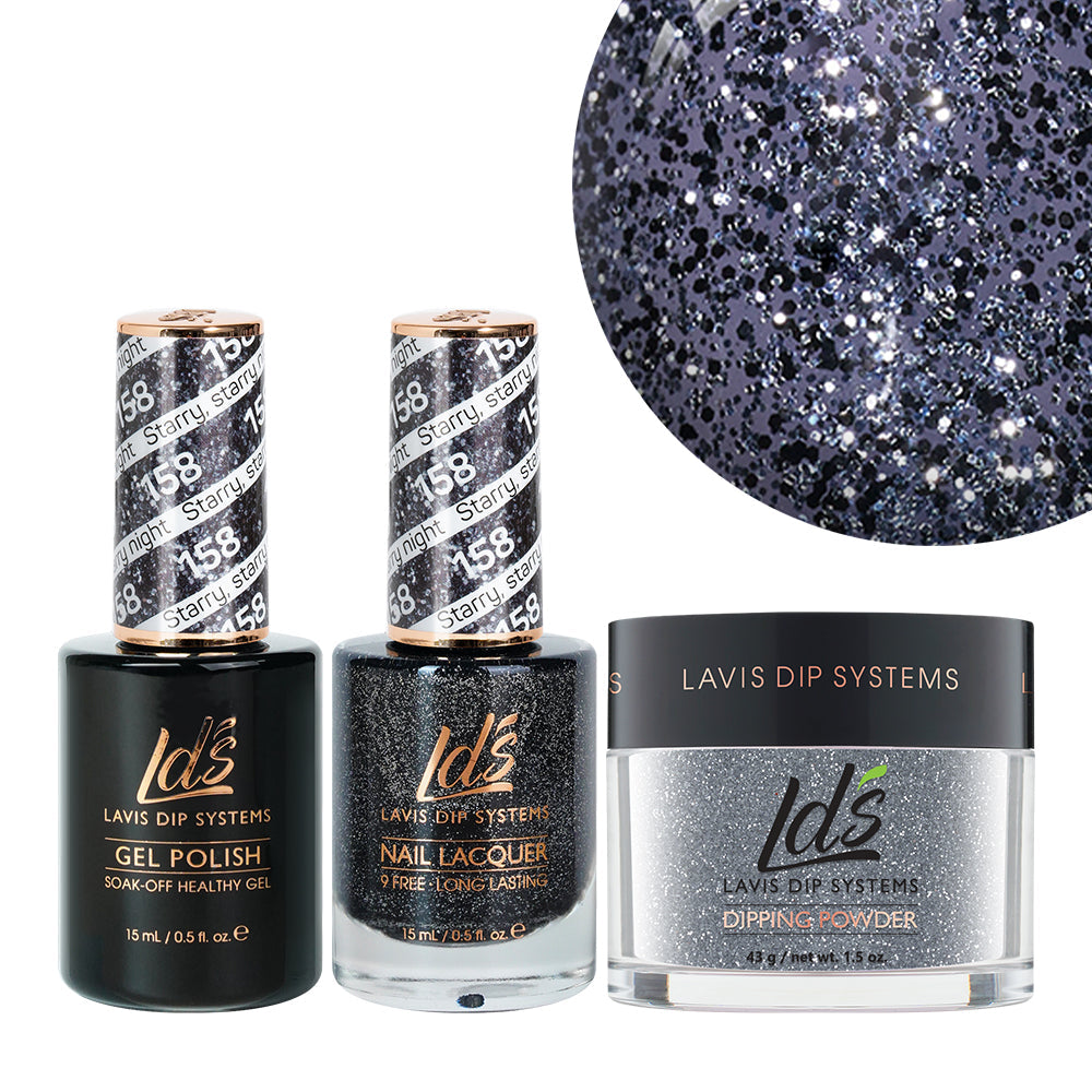 LDS 3 in 1 - 158 Starry, Starry Night - Dip, Gel & Lacquer Matching