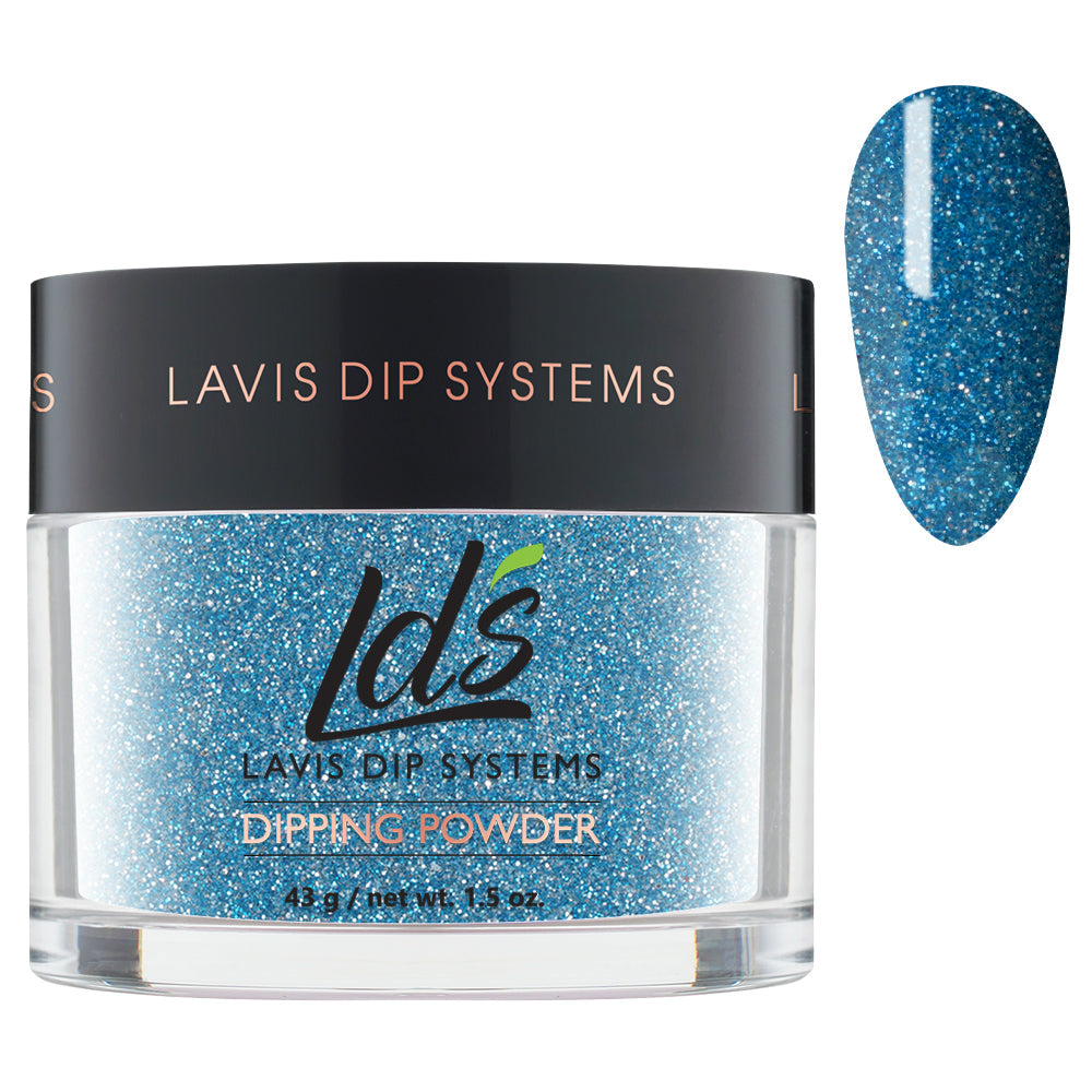 LDS Blue, Glitter Dipping Powder Nail Colors - 161 Life Is Lit