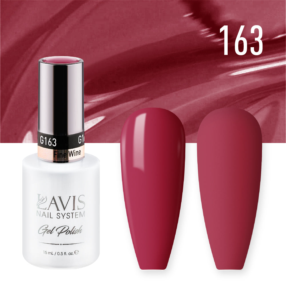 Lavis Gel Nail Polish Duo - 163 Crimson Colors - Fine Wine