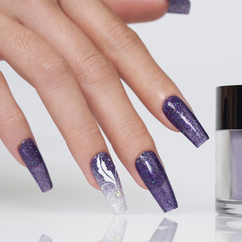LDS Glitter, Purple Dipping Powder Nail Colors - 164 We Could Runaway