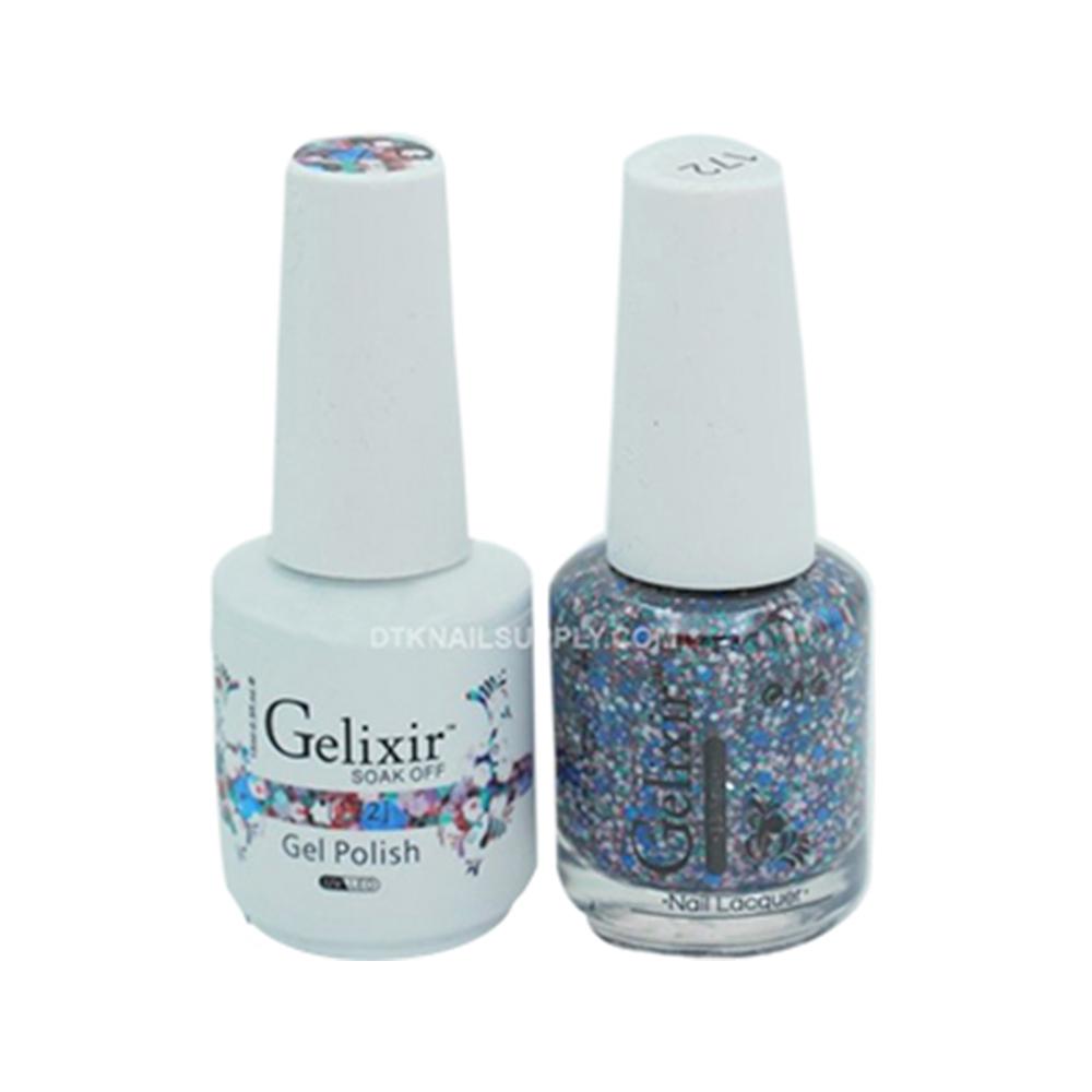 Gelixir Gel Nail Polish Duo - 172 Glitter, Multi Colors