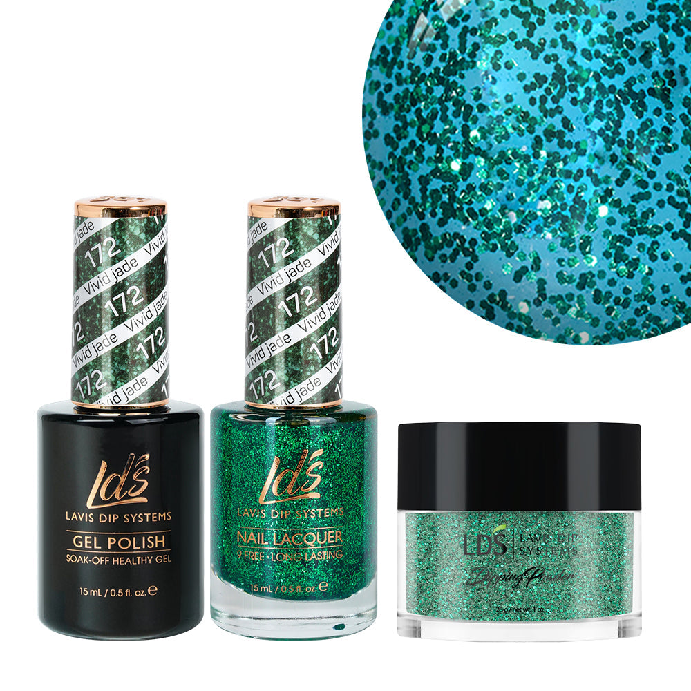LDS 3 in 1 - 172 Vivid Jade - Dip, Gel & Lacquer Matching