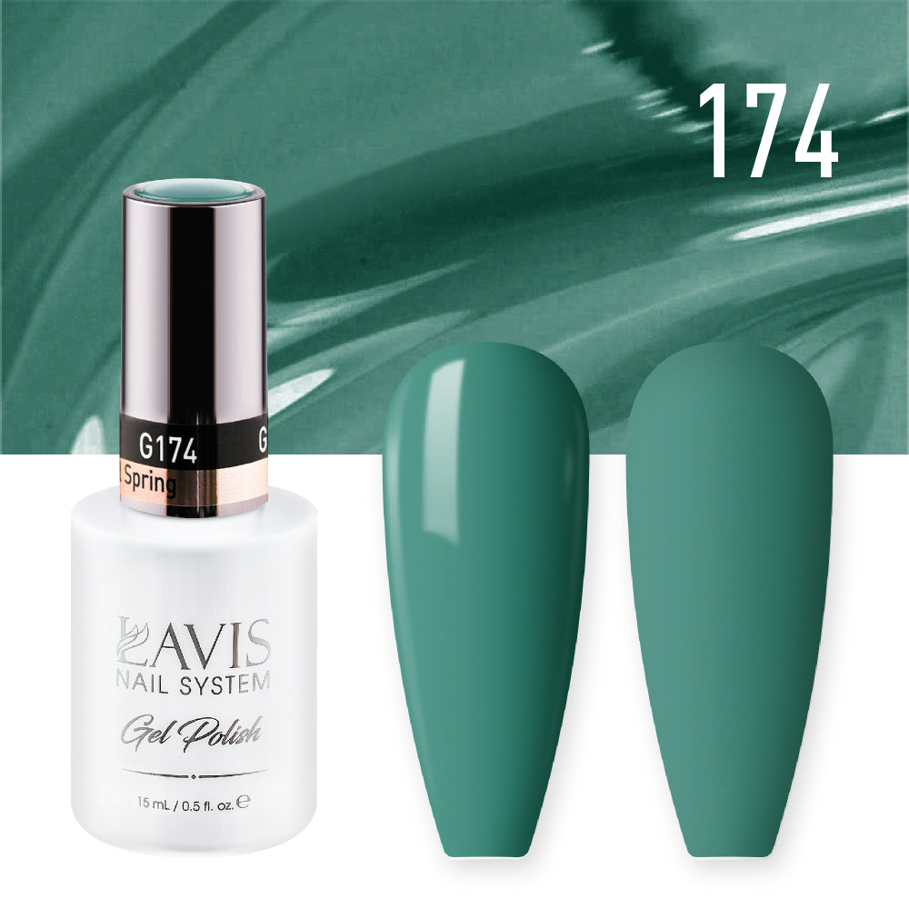 Lavis Gel Nail Polish Duo - 174 Green Colors - Thermal Spring