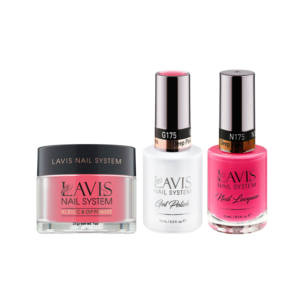 LAVIS 3 in 1 - 175 Deep Pink - Acrylic & Dip Powder, Gel & Lacquer