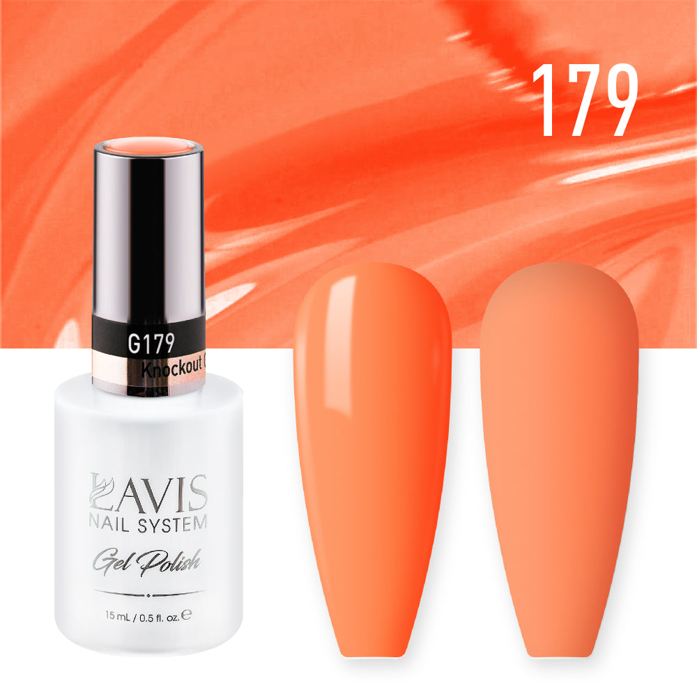 Lavis Gel Nail Polish Duo - 179 Orange Colors - Knockout Orange