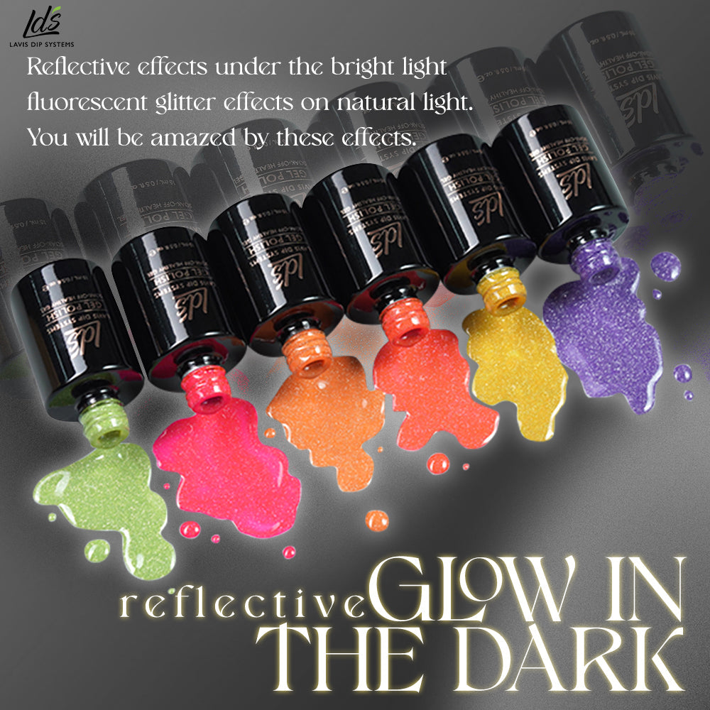 LDS 3 Dandelion - Gel Polish 0.5 oz - Reflective Glitter Glow In The Dark