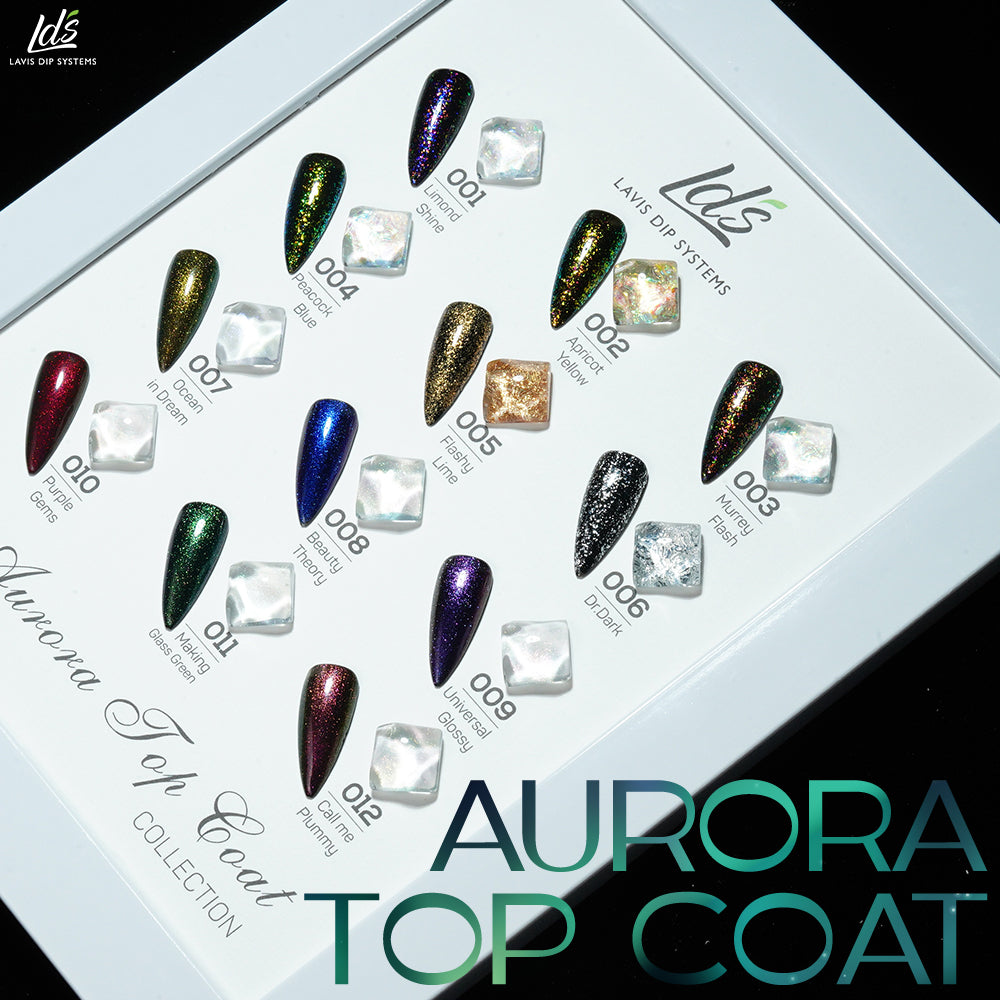 LDS 10 Purple Gems - Gel Polish 0.5 oz - Aurora Top Coat