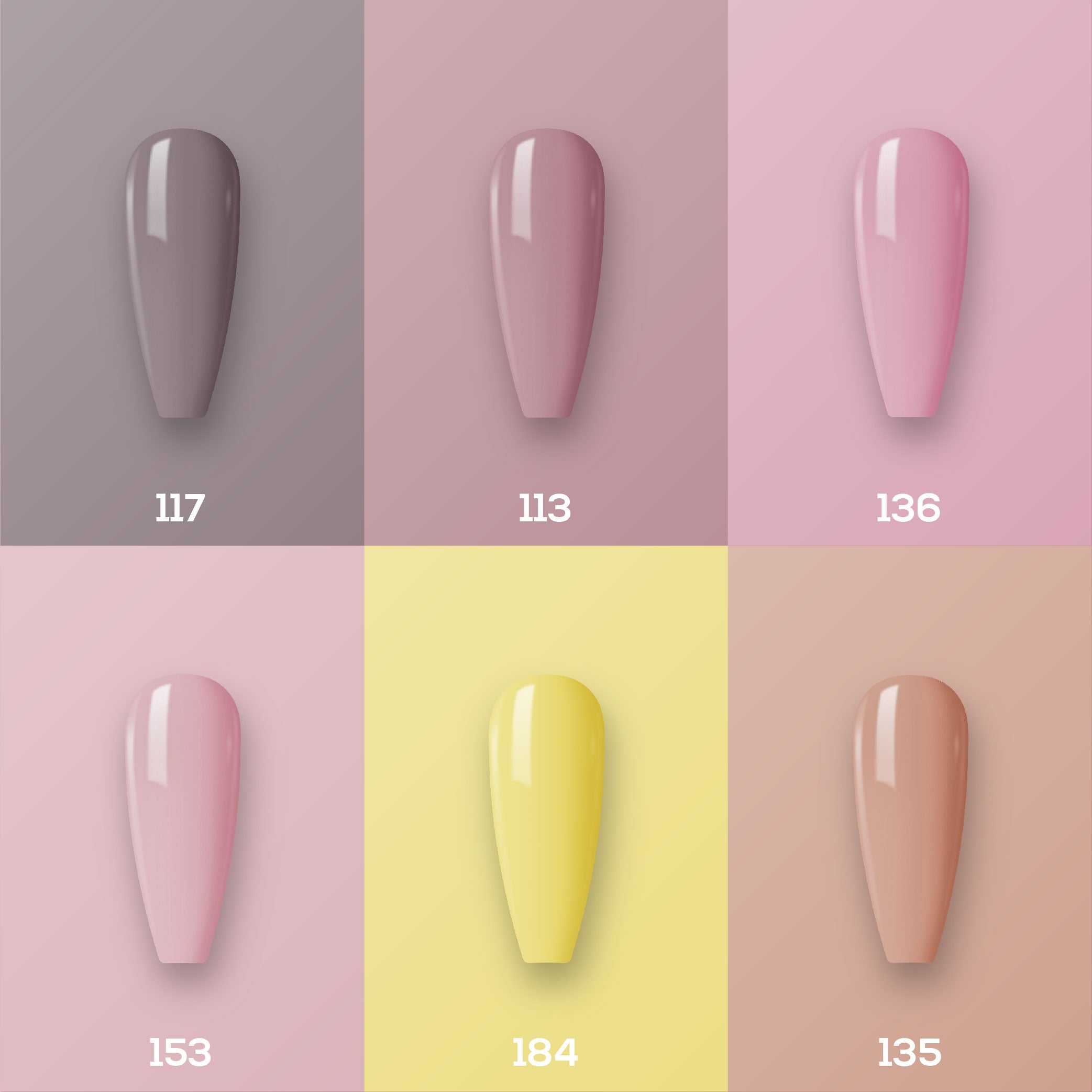 Lavis Gel Color Set G3 (6 colors): 117, 113, 136, 153, 184, 135