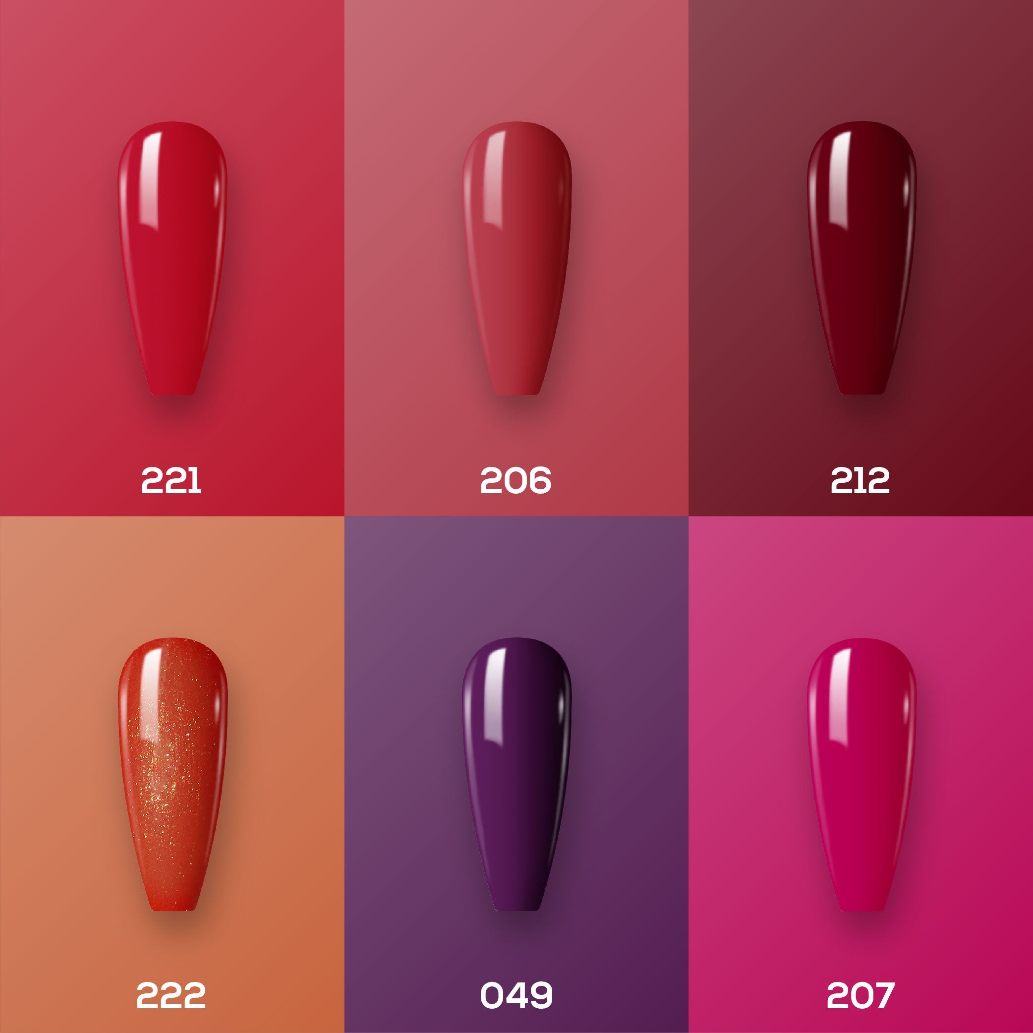 Lavis Healthy Nail Lacquer Set N8 (6 colors): 221, 206, 212, 222, 049, 207