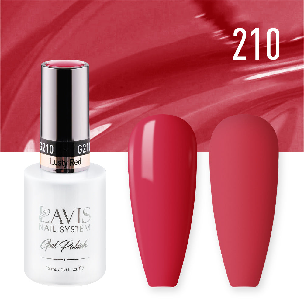 Lavis Gel Nail Polish Duo - 210 Scarlet Colors - Lusty Red