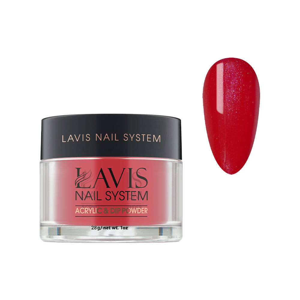 Lavis Acrylic Powder - 211 Heartfelt Red - Shimmer Red Colors
