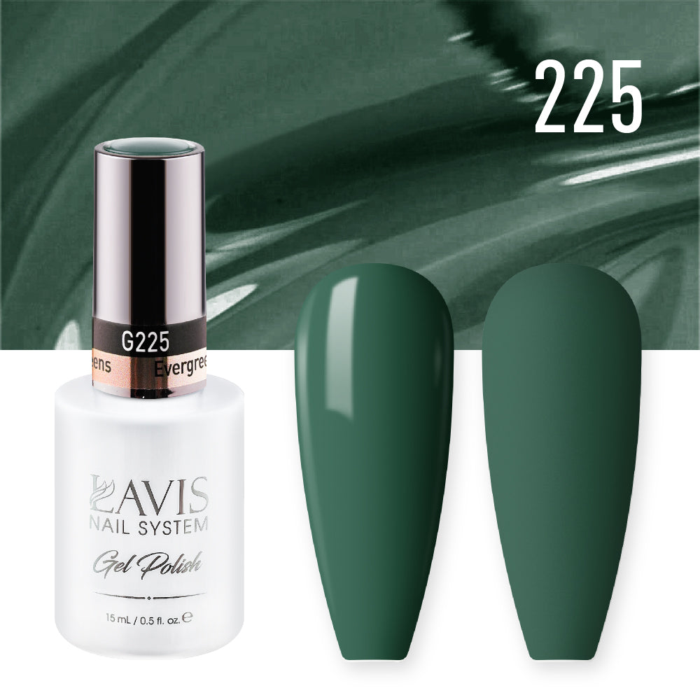 Lavis Gel Nail Polish Duo - 225 Green Colors - Evergreens