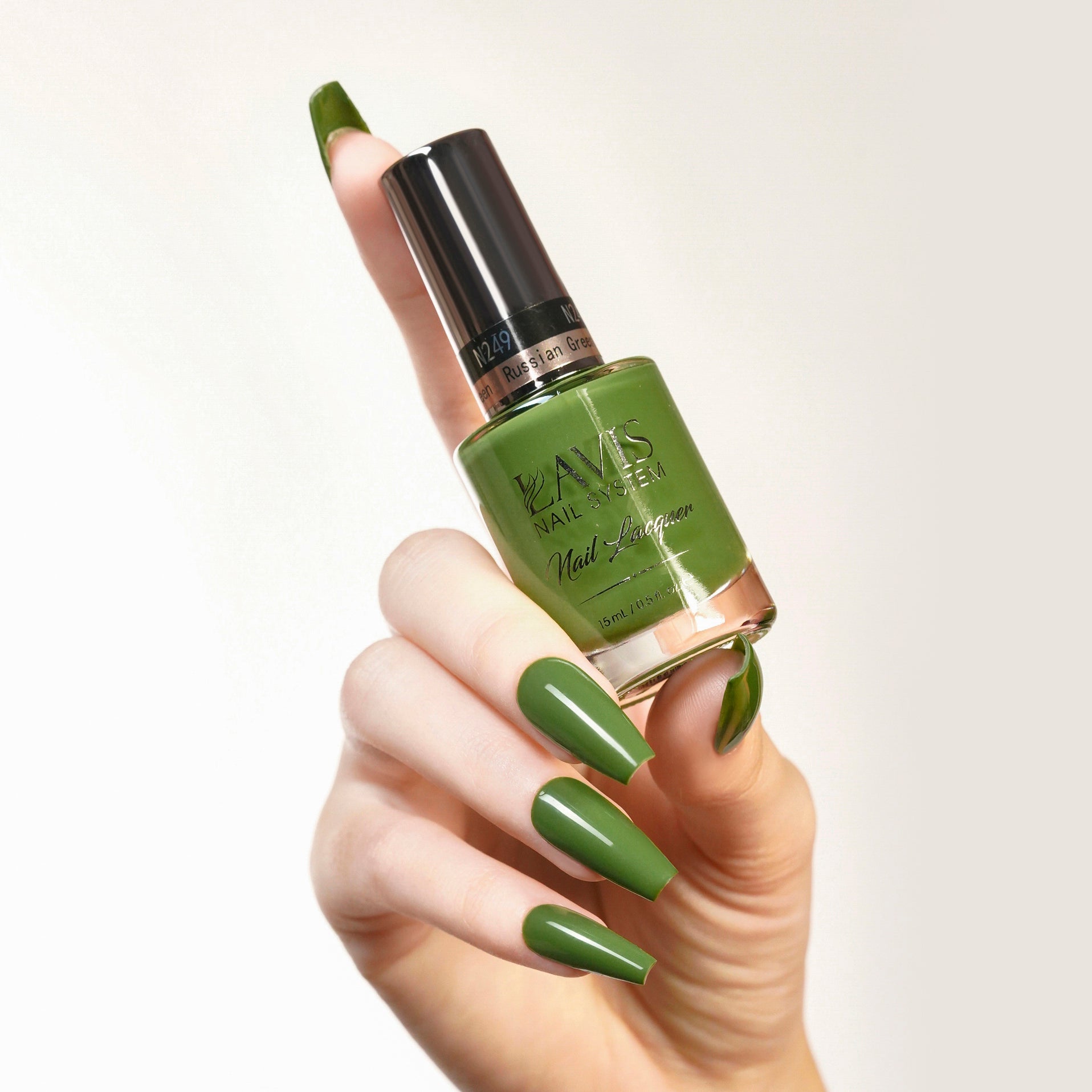 Lavis Gel Nail Polish Duo - 249 Green Colors - Russian Green
