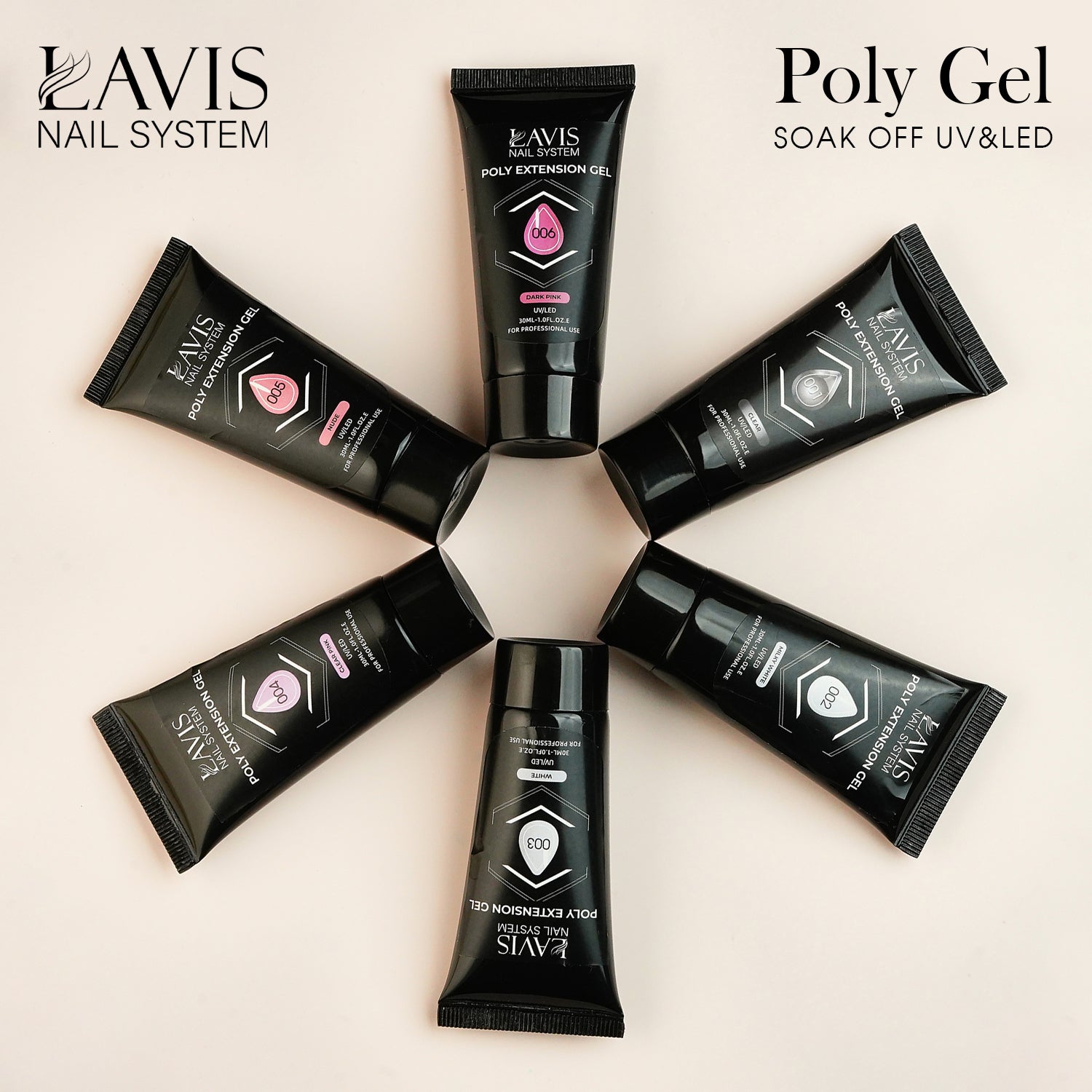 LAVIS Poly Extension Gel - 006 - Dark Pink