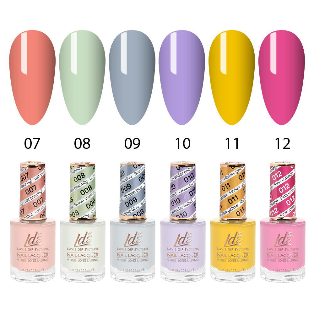 LDS Nail Lacquer Set (6 colors): 007 to 012