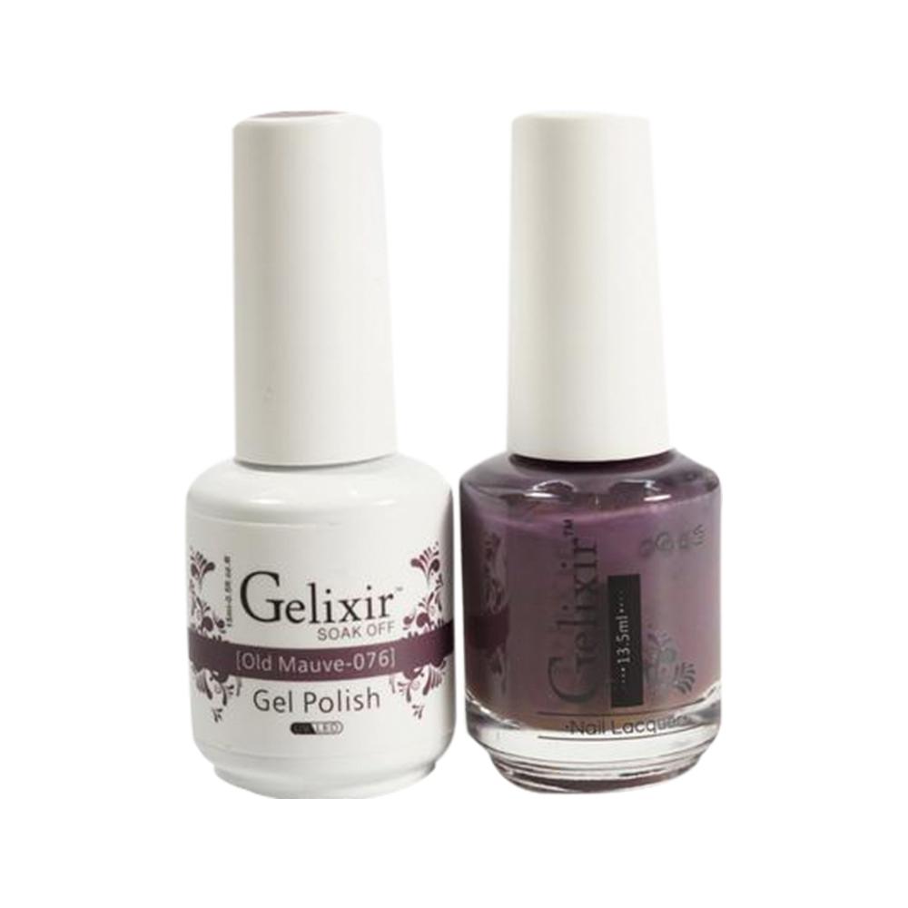 Gelixir Gel Nail Polish Duo - 076 Purple Colors - Old Mauve