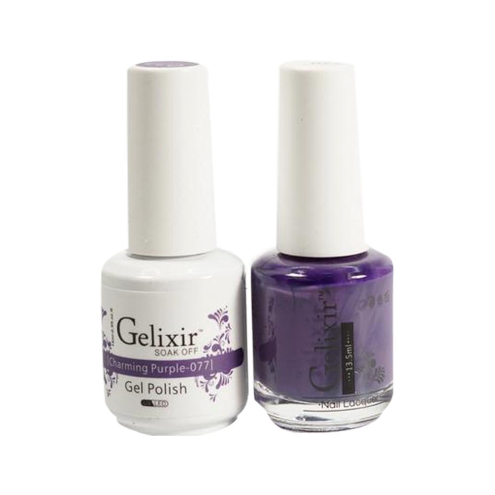 Gelixir Gel Nail Polish Duo - 077 Purple Colors - Charming Purple