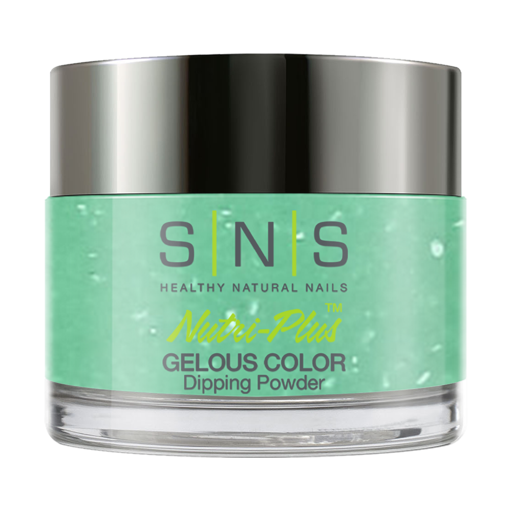 SNS Dipping Powder Nail - BM25 - Glitter, Green Colors