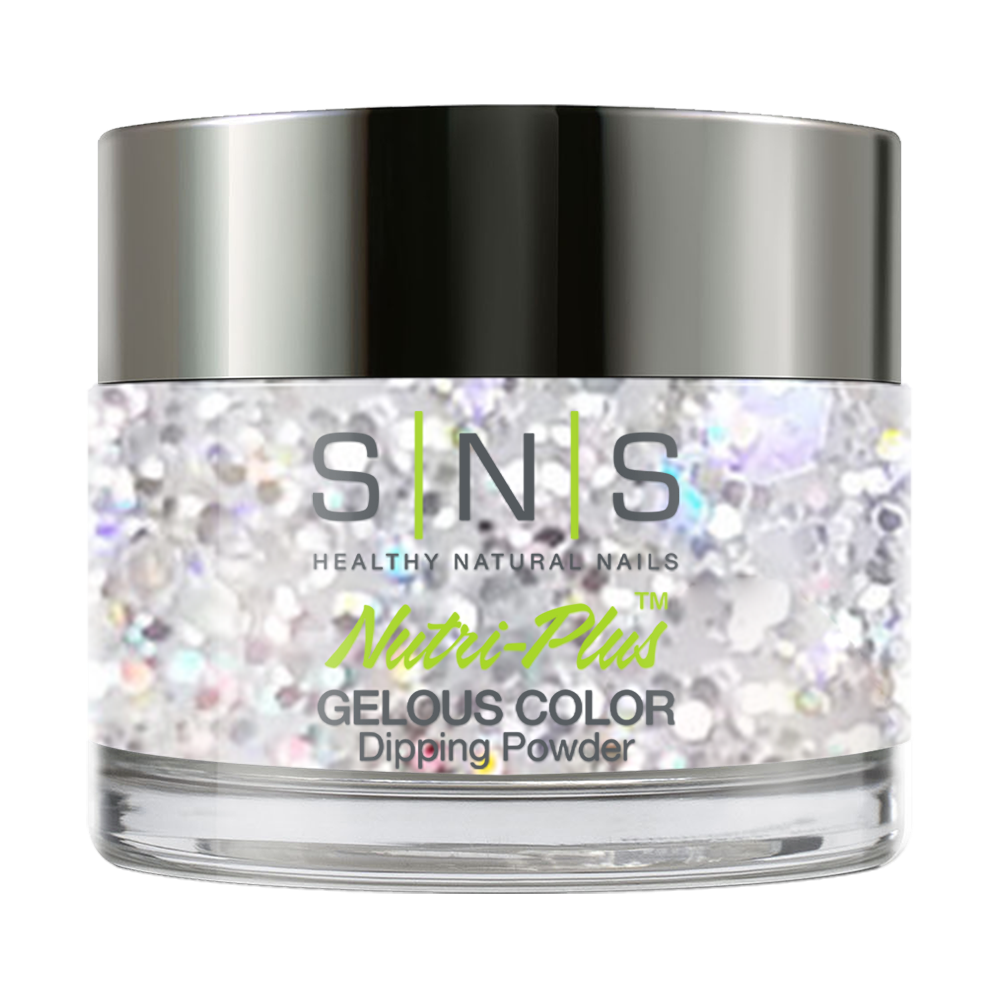 SNS Dipping Powder Nail - BP16 - Glitter, Silver Colors