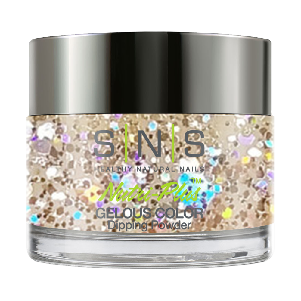 SNS Dipping Powder Nail - BP30 - Glitter, Gold Colors