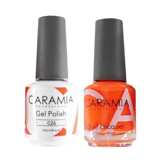 Caramia Gel Nail Polish Duo - 026 Orange, Neon Colors