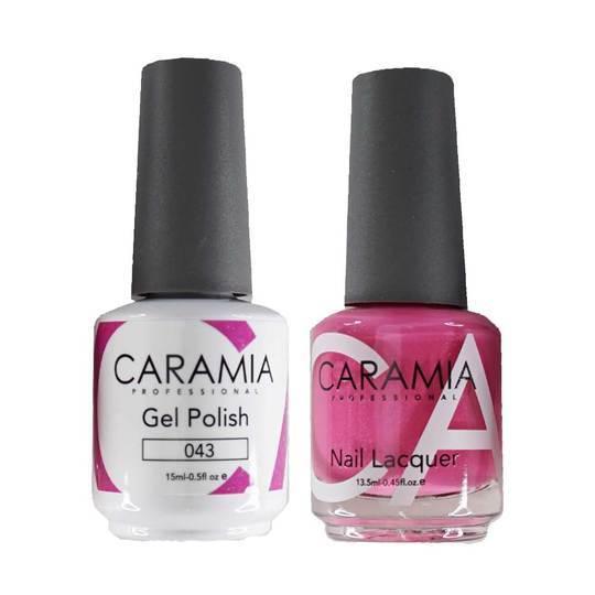 Caramia Gel Nail Polish Duo - 043 Pink, Shimmer Colors