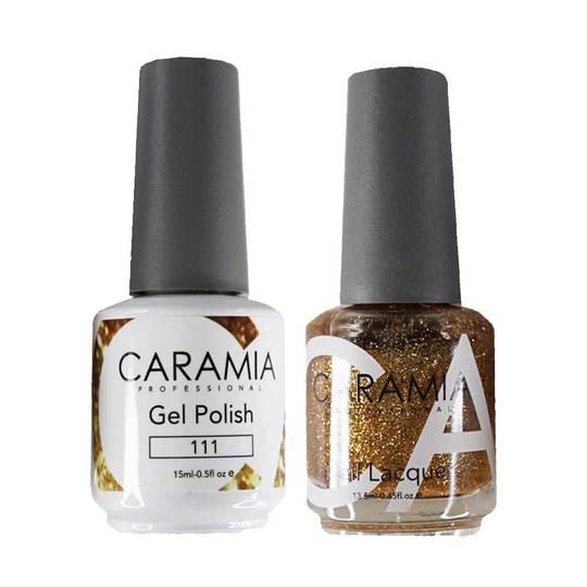 Caramia Gel Nail Polish Duo - 111 Gold, Glitter Colors
