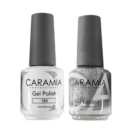 Caramia Gel Nail Polish Duo - 184 Silver, Glitter Colors