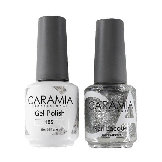 Caramia Gel Nail Polish Duo - 185 Silver, Glitter Colors
