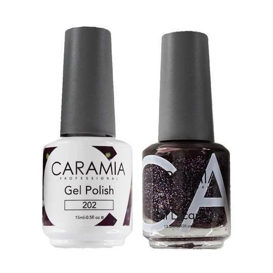 Caramia Gel Nail Polish Duo - 202 Purple, Glitter Colors