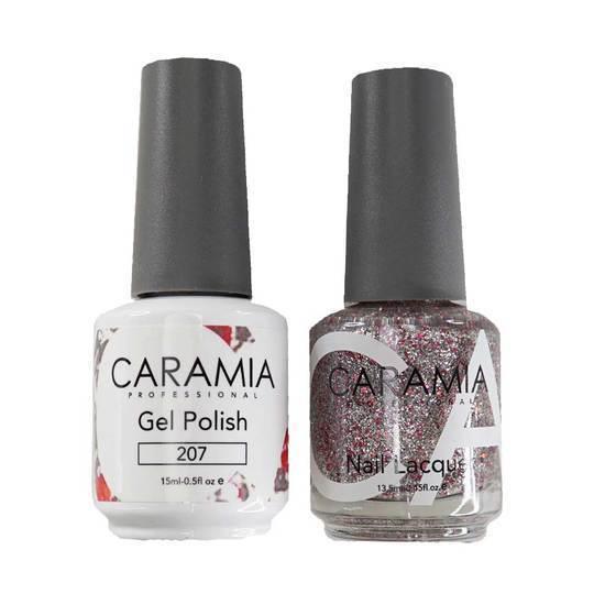 Caramia Gel Nail Polish Duo - 207 Silver, Glitter Colors