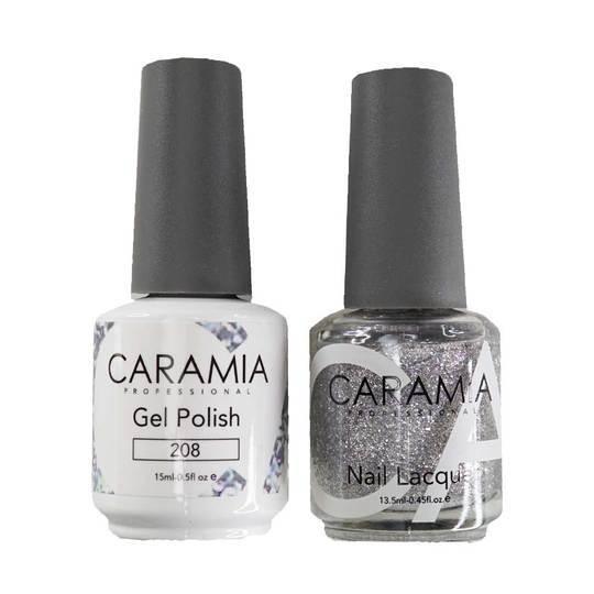 Caramia Gel Nail Polish Duo - 208 Silver, Glitter Colors