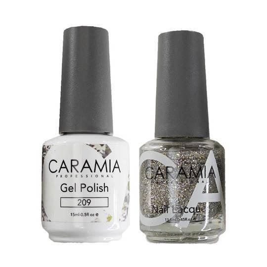 Caramia Gel Nail Polish Duo - 209 Silver, Glitter Colors