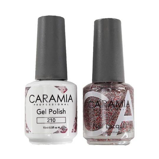 Caramia Gel Nail Polish Duo - 210 Silver, Glitter Colors