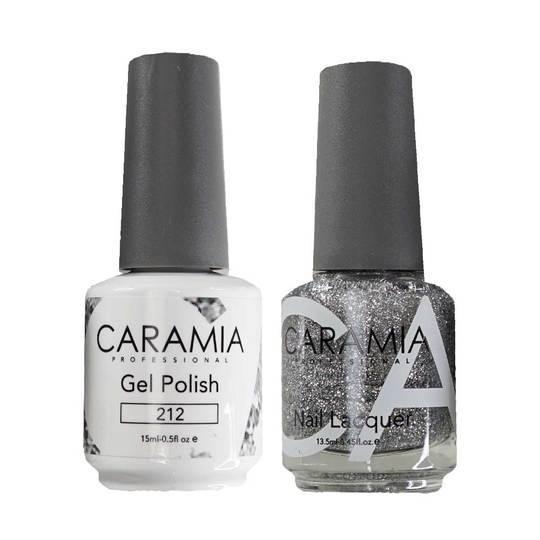 Caramia Gel Nail Polish Duo - 212 Silver, Glitter Colors