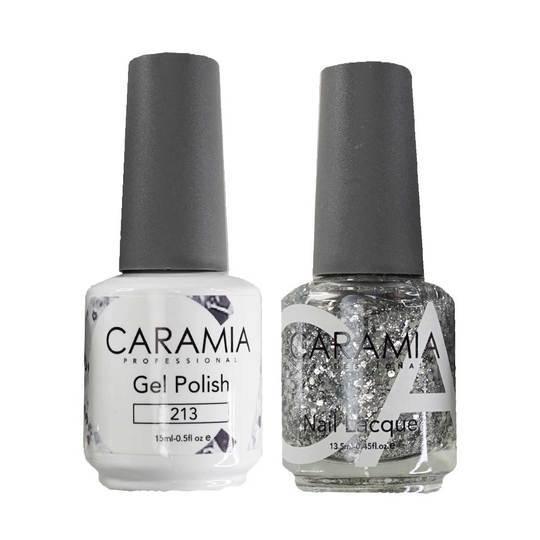 Caramia Gel Nail Polish Duo - 213 Silver, Glitter Colors