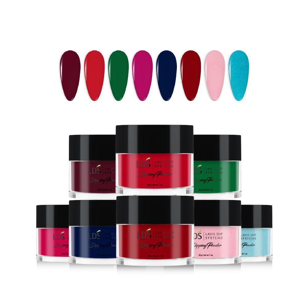  LDS Christmas Collection 1oz/ea (08 Colors): 13, 140, 141, 139, 138, 137, 145, 144 by LDS sold by DTK Nail Supply