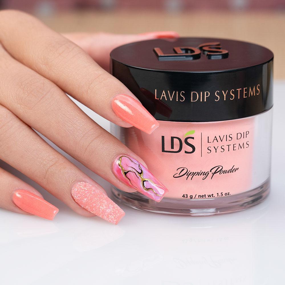LDS Coral Dipping Powder Nail Colors - 114 Melon Like It Is