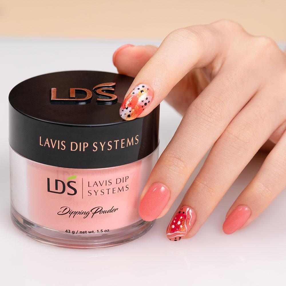 LDS Coral Dipping Powder Nail Colors - 114 Melon Like It Is