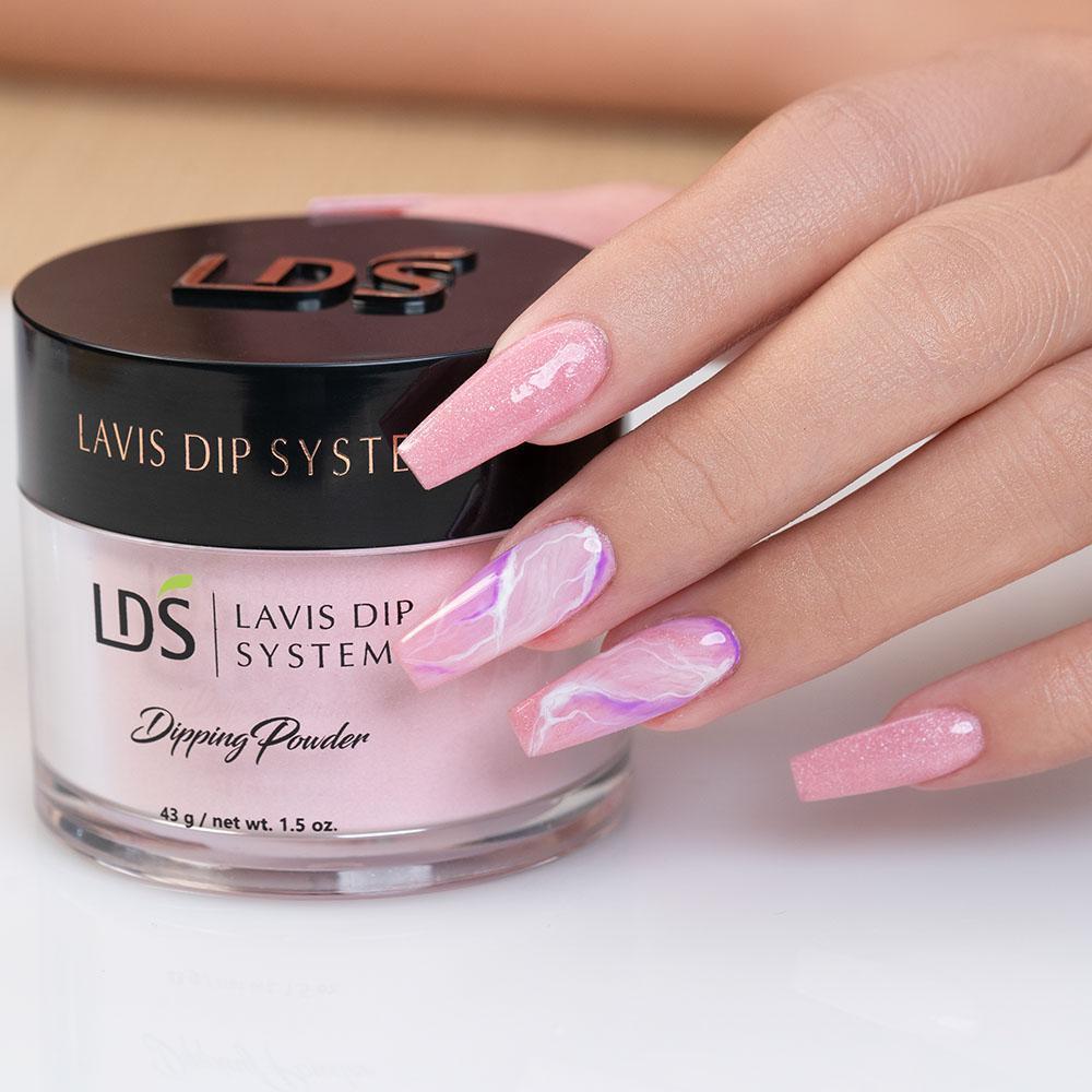LDS Pink Dipping Powder Nail Colors - 144 Birthday Cake